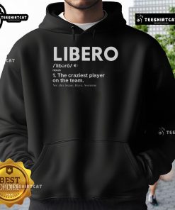 Premium Volleyball Players Defensive Specialist Libero Hoodie in action on the court, showcasing style and performance.