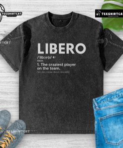 Premium volleyball players in a defensive specialist libero washed t-shirt, showcasing style and athleticism on the court.