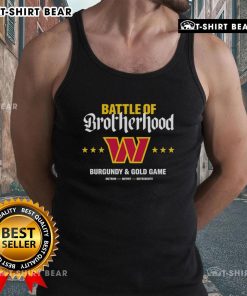 Premium Washington Commanders Battle of Brotherhood tank top in burgundy and gold, perfect for game day style.