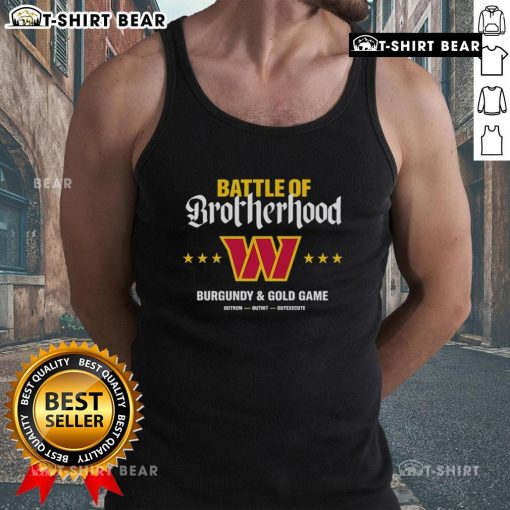 Premium Washington Commanders Battle of Brotherhood tank top in burgundy and gold, perfect for game day style.