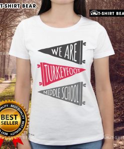 Premium We Are Turkey Foot Pennant Flags Ladies Tee featuring vibrant graphics and a comfortable fit for fans.