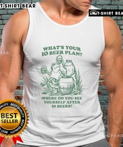 Premium tank top featuring 'What's Your 10 Beer Plan?' design, perfect for beer enthusiasts and casual wear.