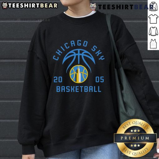 Premium WNBA Chicago Sky Basketball 2005 sweatshirt featuring vibrant team colors and logo, perfect for fans.