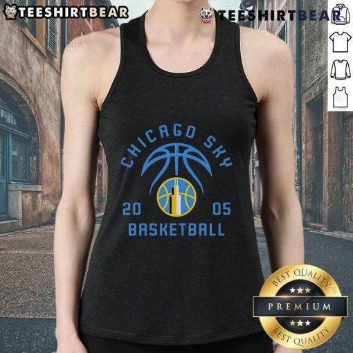 Premium WNBA Chicago Sky Basketball 2005 tank top featuring vibrant team colors and logo, perfect for fans.