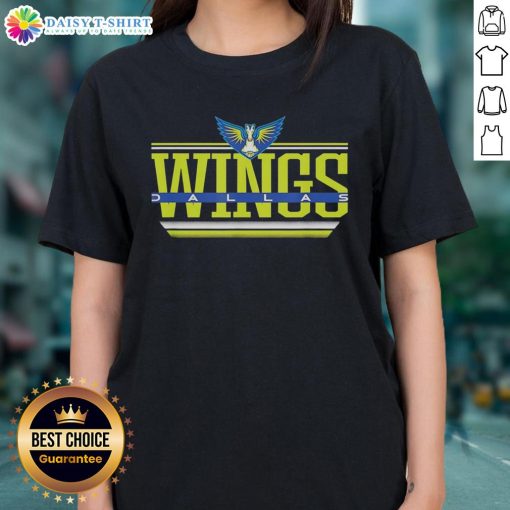 Premium WNBA Dallas Wings Over the Top Ladies Tee featuring vibrant team colors and stylish design for fans.