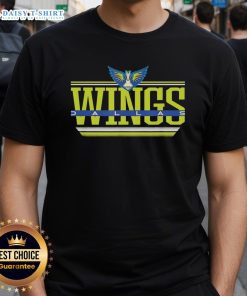 Premium WNBA Dallas Wings Over The Top T-Shirt featuring team colors and logo, perfect for fans and casual wear.
