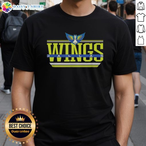 Premium WNBA Dallas Wings Over The Top T-Shirt featuring team colors and logo, perfect for fans and casual wear.