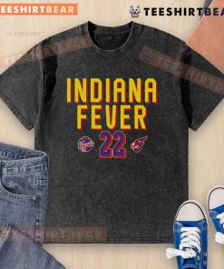 Premium WNBA Indiana Fever Caitlin Clark style washed t-shirt featuring vibrant team colors and player graphics.
