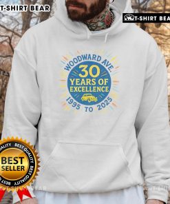 Premium Woodward Ave hoodie celebrating 30 years of excellence, stylish design for casual wear, perfect for 2025.