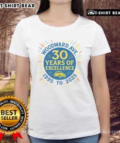 Premium Woodward Ave 30 Years of Excellence 2025 Ladies Tee showcasing stylish design and quality craftsmanship.