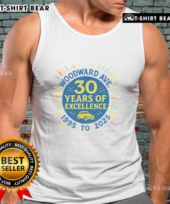 Premium Woodward Ave tank top celebrating 30 years of excellence, stylish design for casual wear in 2025.
