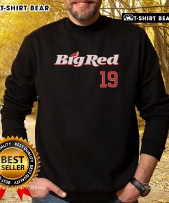Premium Wrigley's Big Red 19 sweatshirt featuring a vibrant red color and a comfortable, stylish design for casual wear.