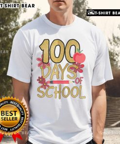 Pretty 100 Days of School T-Shirt featuring colorful designs and playful graphics for students celebrating their milestone.