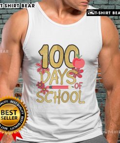 Pretty 100 Days of School tank top featuring colorful designs, perfect for celebrating the 100th day of school fashionably.