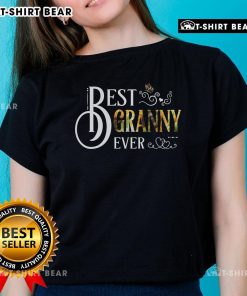 Pretty Best Granny Ever Sunflower Ladies Tee featuring a vibrant sunflower design, perfect gift for grandmothers.