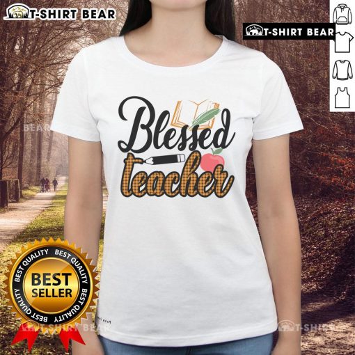 Pretty Blessed Teacher Ladies Tee featuring a stylish design perfect for school and casual wear.