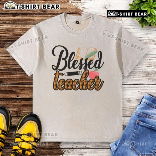 Pretty Blessed Teacher Washed T-Shirt in soft fabric with a stylish design, perfect for educators and casual wear.