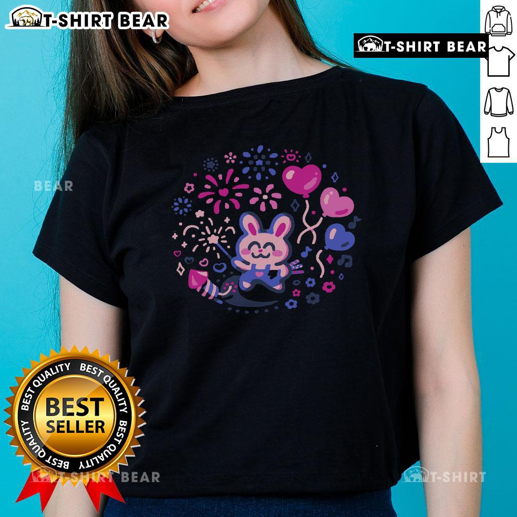 Pretty Bunny Firework Expert Cute Ladies Tee Pretty bunny firework expert design on a cute ladies tee, perfect for celebrating holidays and festive occasions.