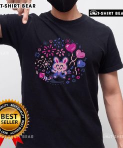 Pretty Bunny Firework Expert Cute T-Shirt featuring a playful bunny design with colorful fireworks, perfect for festive occasions.