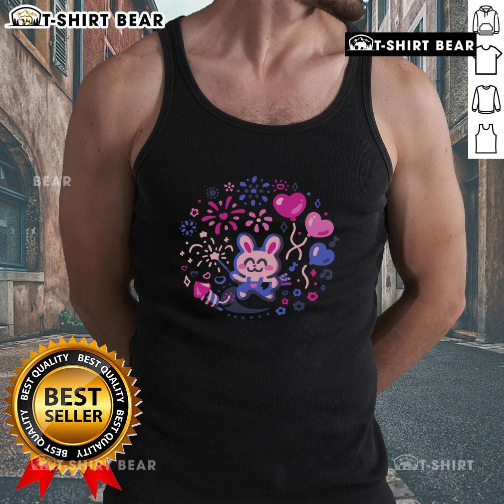 Pretty Bunny Firework Expert Cute Tank Top Cute tank top featuring a pretty bunny with a firework theme, perfect for festive celebrations and stylish summer wear.
