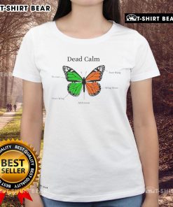 Pretty butterfly design on a Dead Calm ladies tee, perfect for casual outings and nature lovers.