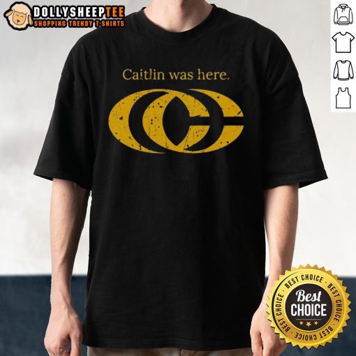 Pretty Caitlin Clark Was Here CC logo t-shirt featuring a bold design, perfect for fans of Caitlin Clark.