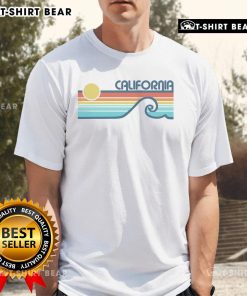 Pretty California Retro Sunset T-Shirt featuring vibrant sunset colors and vintage design perfect for summer style.