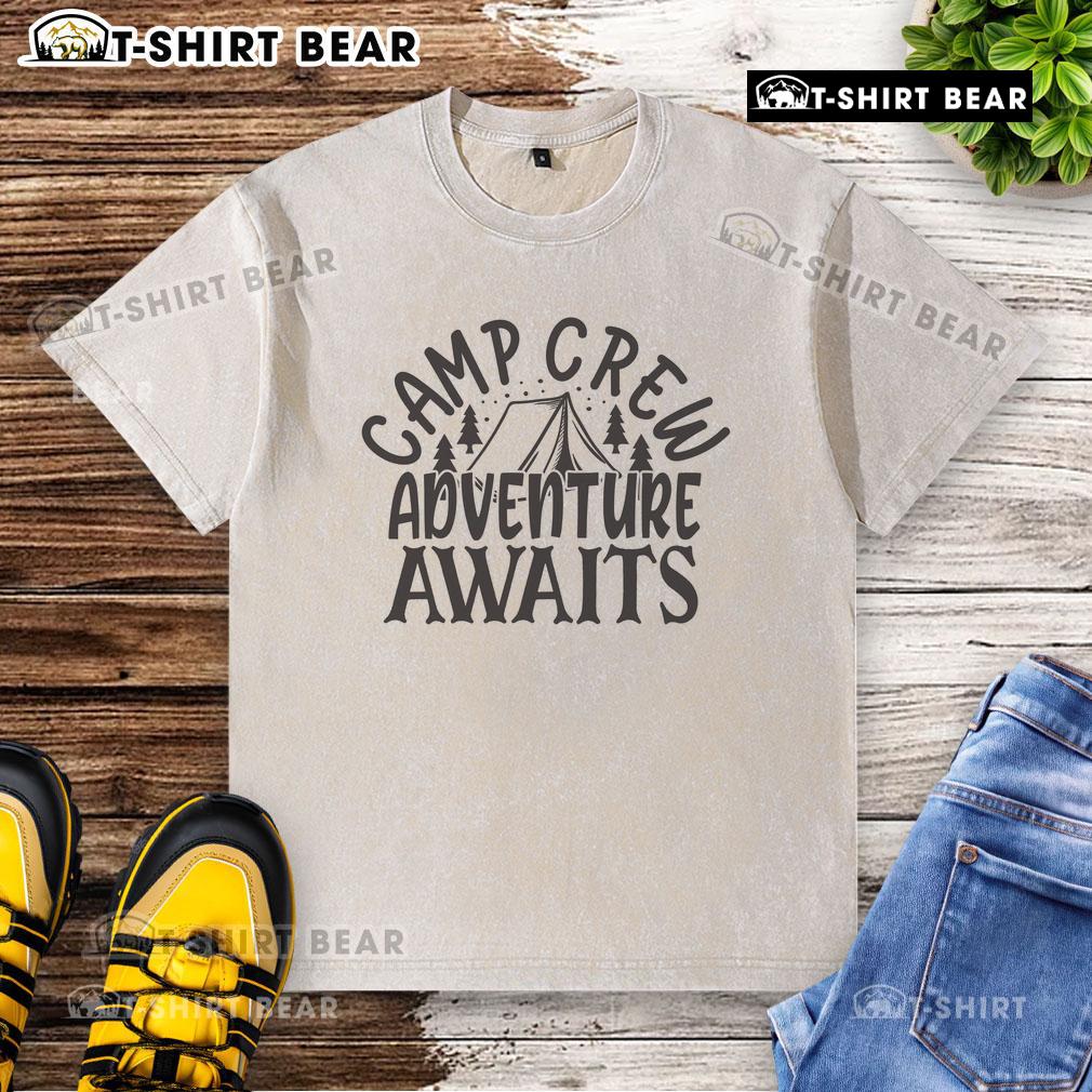 Pretty Camp Crew Adventure Awaits Washed T Shirt Pretty Camp Crew Adventure Awaits washed t-shirt featuring a vibrant design, perfect for outdoor enthusiasts and campers.