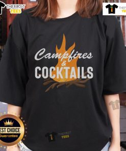 Pretty campfires cocktails ladies tee featuring a stylish design for outdoor gatherings and summer nights.
