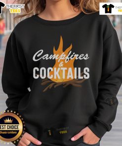 Cozy sweatshirt featuring Pretty Campfires & Cocktails design, perfect for chilly nights by the fire.