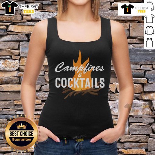 Pretty Campfires Cocktails tank top featuring a vibrant design perfect for summer gatherings and outdoor fun.