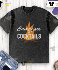 Pretty Campfires Cocktails washed t-shirt featuring a cozy design perfect for outdoor gatherings and casual wear.