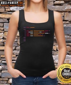 Alt Text: Colorful abstract lines on a programmer geek tank top, perfect for developers and tech enthusiasts.