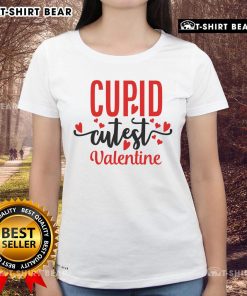 Pretty Cupid Cute Valentine Ladies Tee featuring a charming heart design, perfect for Valentine's Day celebrations.