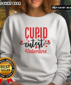 Pretty Cupid cutest Valentine sweatshirt featuring a charming heart design, perfect for Valentine's Day celebrations.