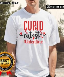 Pretty Cupid Cutest Valentine T-Shirt design with charming heart graphics, perfect for celebrating love on Valentine's Day.