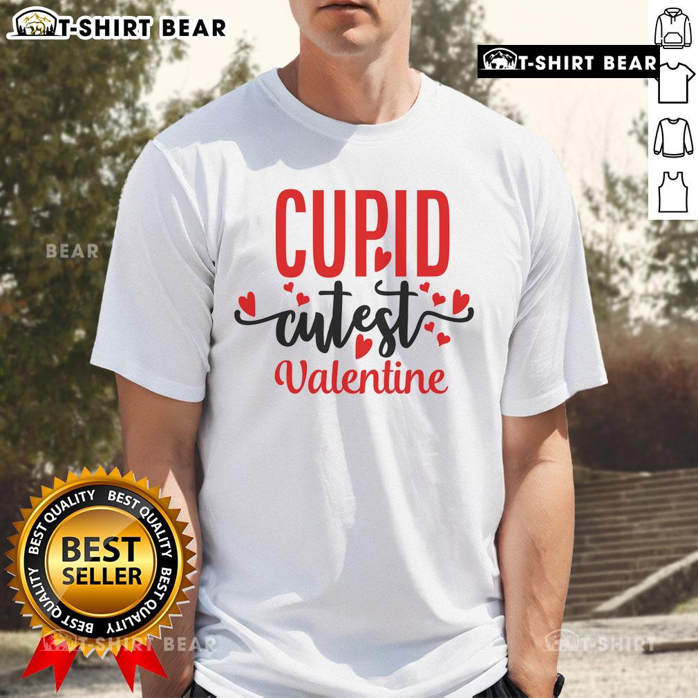 Pretty Cupid Cutest Valentine T Shirt Pretty Cupid Cutest Valentine T-Shirt design with charming heart graphics, perfect for celebrating love on Valentine's Day.