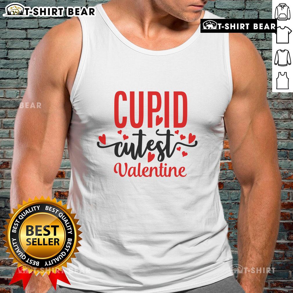 Pretty Cupid Cutest Valentine Tank Top Pretty Cupid cutest Valentine tank top featuring a charming heart design, perfect for festive celebrations.