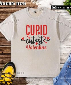 Pretty Cupid Cute Valentine Washed T-Shirt featuring a charming heart design, perfect for Valentine's Day style.