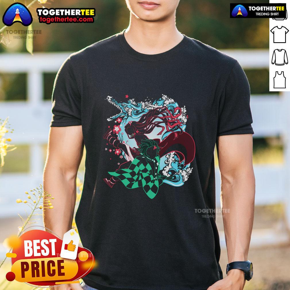 Pretty Demon Slayer Siblings T Shirt Pretty Demon Slayer siblings T-Shirt featuring vibrant graphics of Tanjiro and Nezuko in dynamic poses.