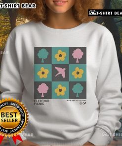 Alt Text: Stylish Pretty Electric Picnic Checkerboard Music and Arts Festival sweatshirt in vibrant colors, perfect for festival wear.