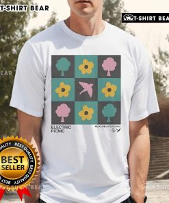 Alt Text: Pretty Electric Picnic Checkerboard Music and Arts Festival T-Shirt featuring vibrant colors and unique design.