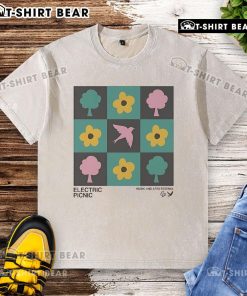 Pretty Electric Picnic Checkerboard Music and Arts Festival washed t-shirt featuring vibrant colors and unique design.