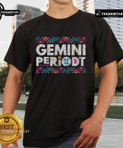 Stylish Pretty Gemini Periodt Tribal Pattern T-Shirt featuring vibrant colors and unique tribal design for astrology lovers.