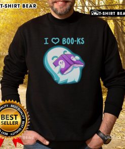 Cute sweatshirt featuring a pretty ghost design with I Heart Boo-ks text, perfect for Halloween and book lovers.