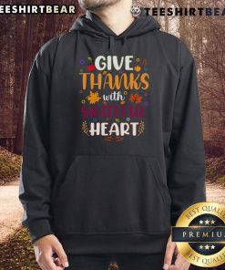 Cozy Thanksgiving hoodie with 'Give Thanks With a Grateful Heart' design, perfect for celebrating the holiday.