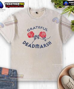 Pretty Grateful Deadmarsh Rose Washed T-Shirt featuring a relaxed fit and vintage-inspired design in soft pink hues.