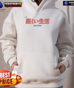 Stylish Pretty Hard Life Japanese Logo Hoodie in black, featuring a bold graphic design perfect for casual streetwear.