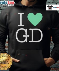 Alt Text: Stylish Pretty I Love GD hoodie in vibrant colors, perfect for fans of K-pop fashion and cozy streetwear.