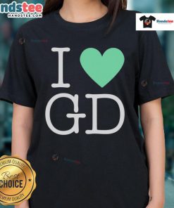 Pretty I Love GD Ladies Tee featuring a stylish graphic design, perfect for casual wear and GD fans.